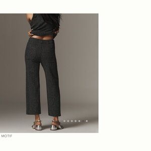 NWT COLETTE  Cropped Wide-Leg Pants by Maeve: Merrick White TWEED 28